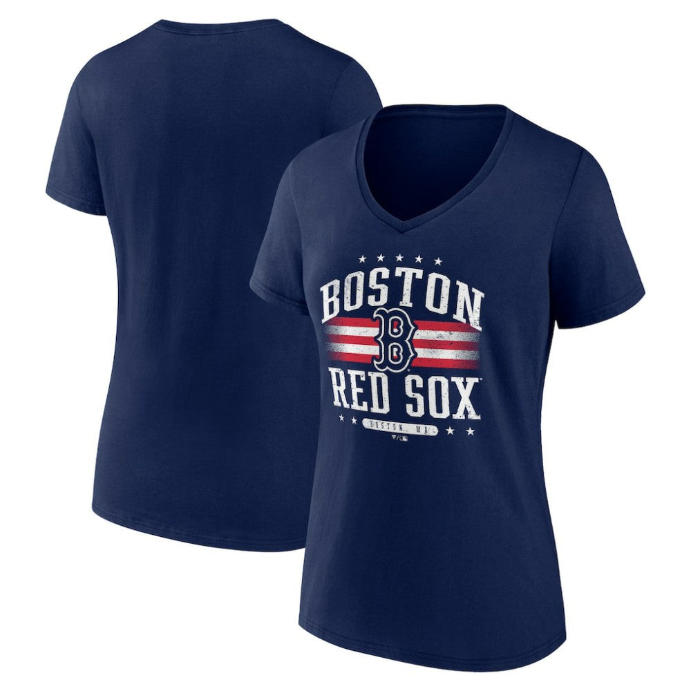 Boston Red Sox Women's Americana Team V-Neck T-Shirt - Navy T-shirts