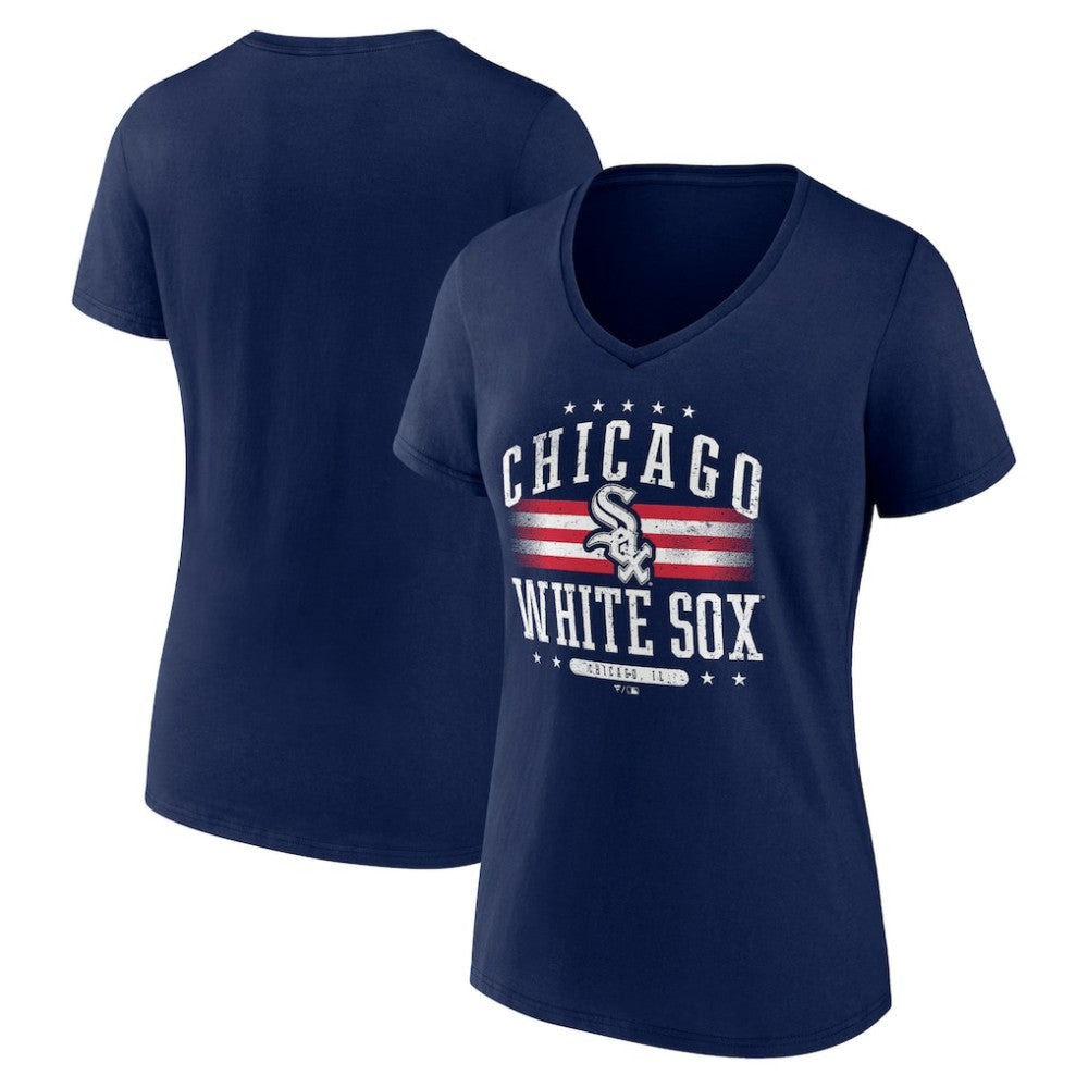 Chicago White Sox Women's Americana Team V-Neck T-Shirt - Navy T-shirts