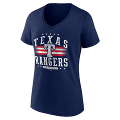 Texas Rangers Women's Americana Team V-Neck T-Shirt - Navy T-shirts