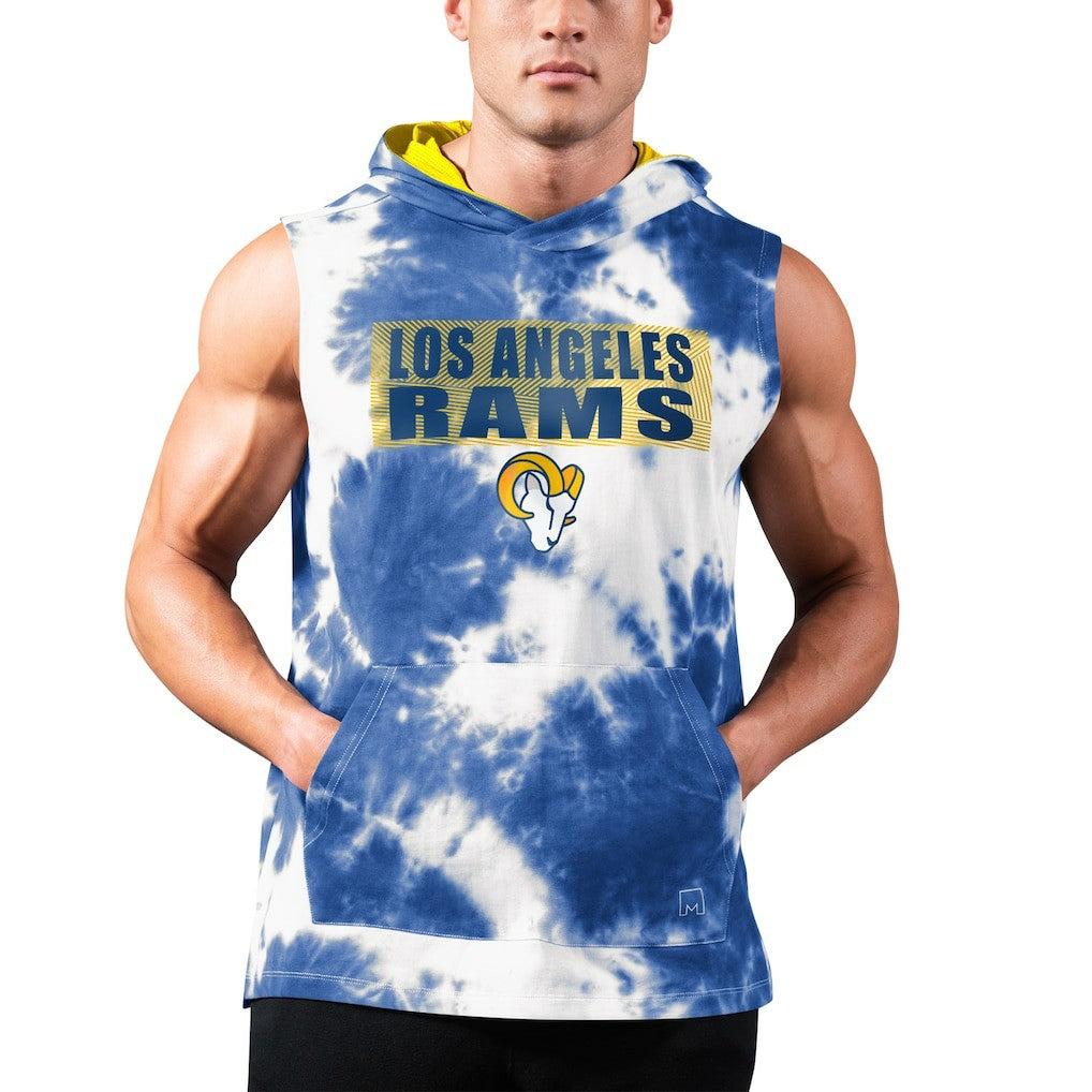 Los Angeles Rams MSX by Michael Strahan Resistance Sleeveless Pullover Hoodie - Royal Hoodies