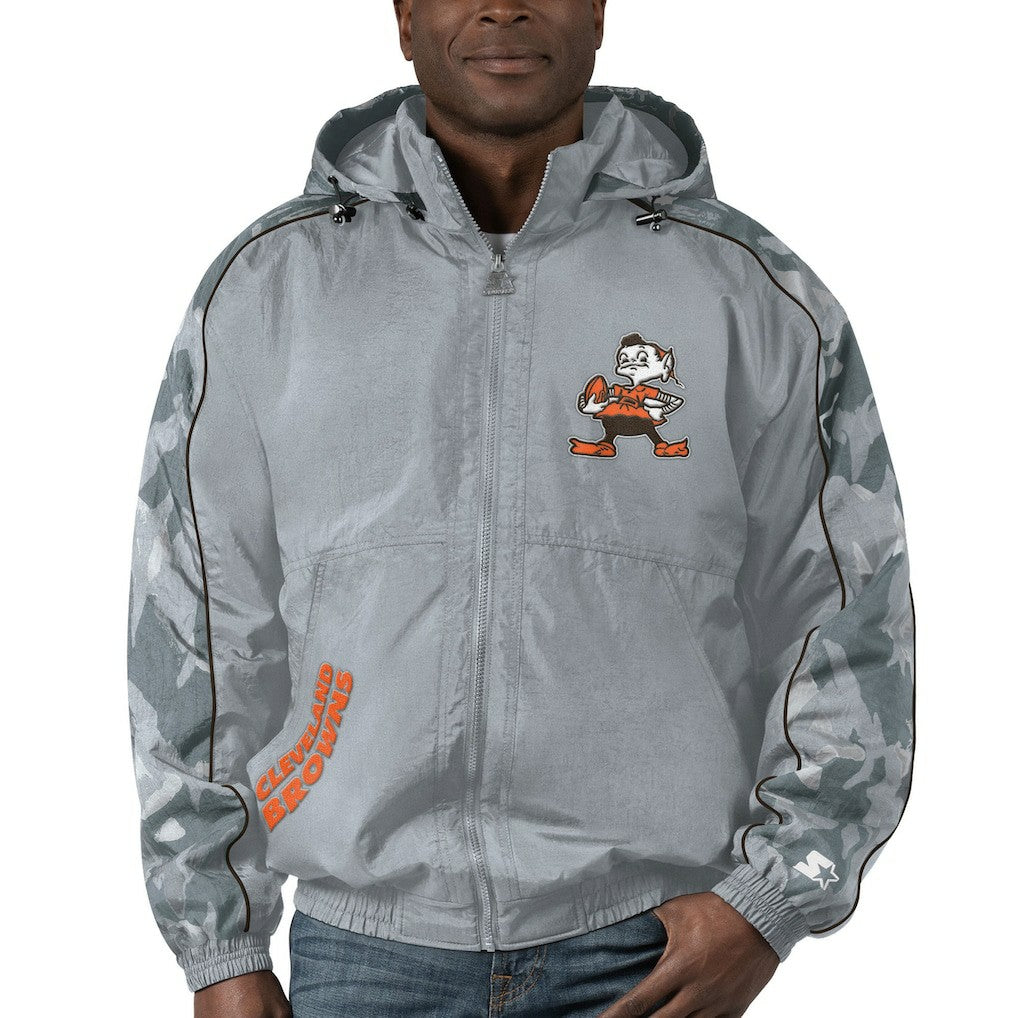 Cleveland Browns Starter Thursday Night Gridiron Throwback Full-Zip Jacket - Gray Jackets