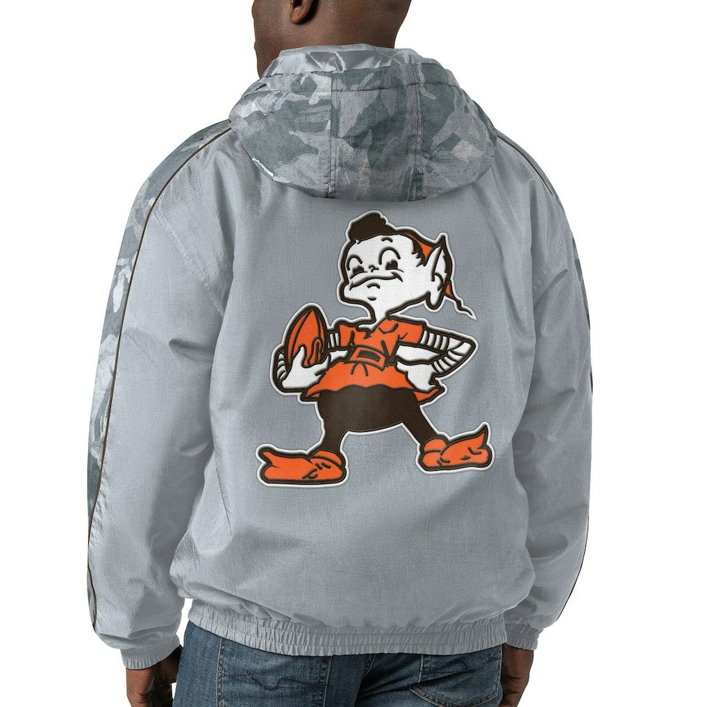 Cleveland Browns Starter Thursday Night Gridiron Throwback Full-Zip Jacket - Gray Jackets