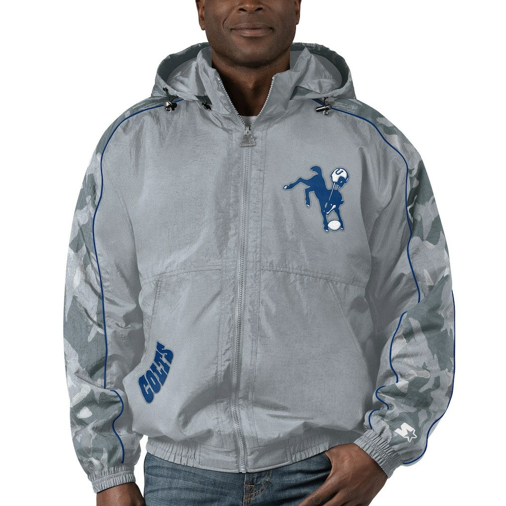 Indianapolis Colts Starter Thursday Night Gridiron Throwback Full-Zip Jacket - Gray Jackets