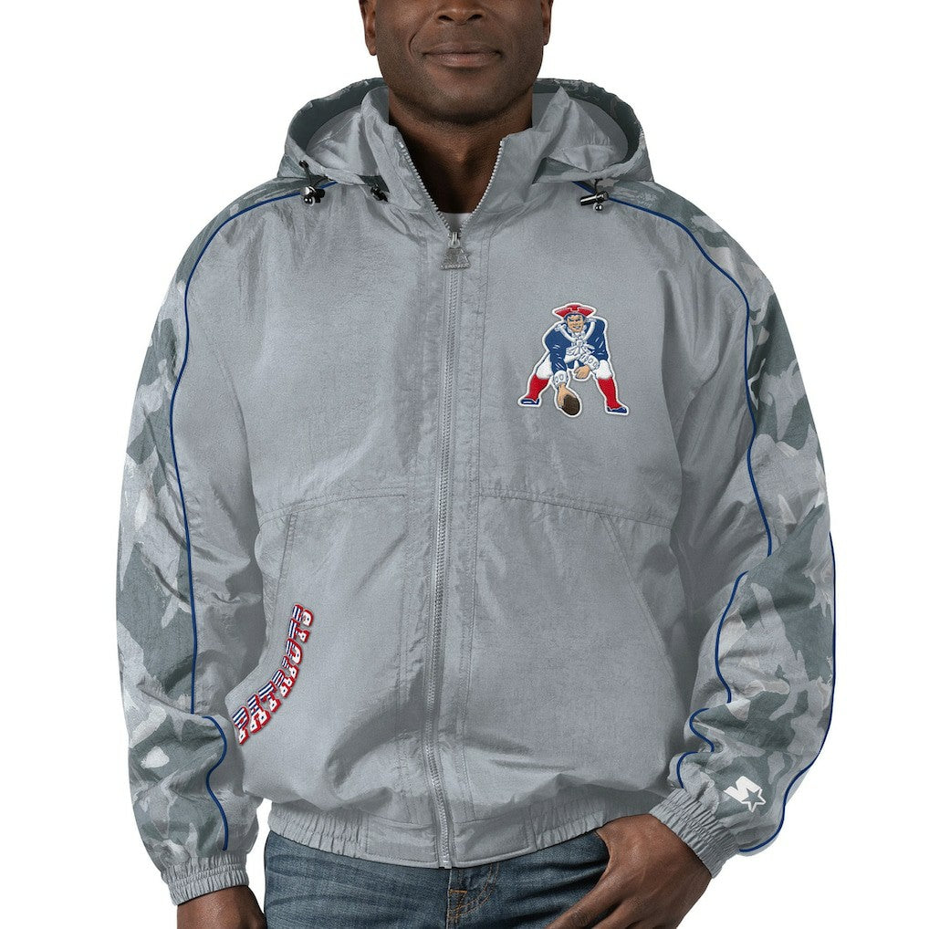 New England Patriots Starter Thursday Night Gridiron Throwback Full-Zip Jacket - Gray Jackets