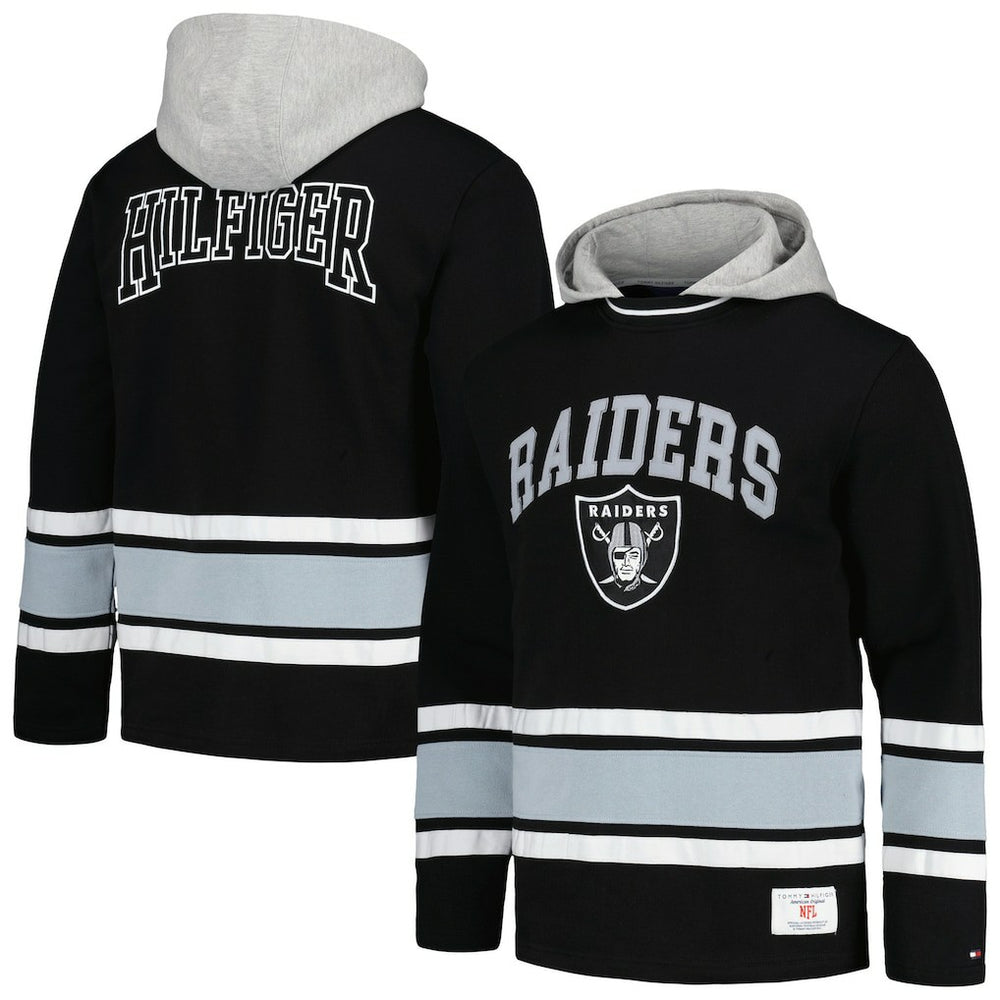 Las Vegas Raiders Tommy Hilfiger Ivan Fashion Pullover Hoodie - Black Hoodies