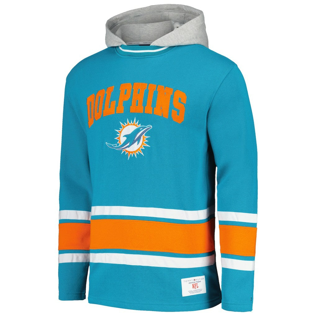 Miami Dolphins Tommy Hilfiger Ivan Fashion Pullover Hoodie - Aqua Hoodies