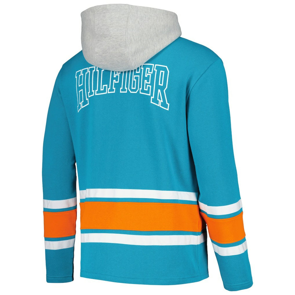 Miami Dolphins Tommy Hilfiger Ivan Fashion Pullover Hoodie - Aqua Hoodies