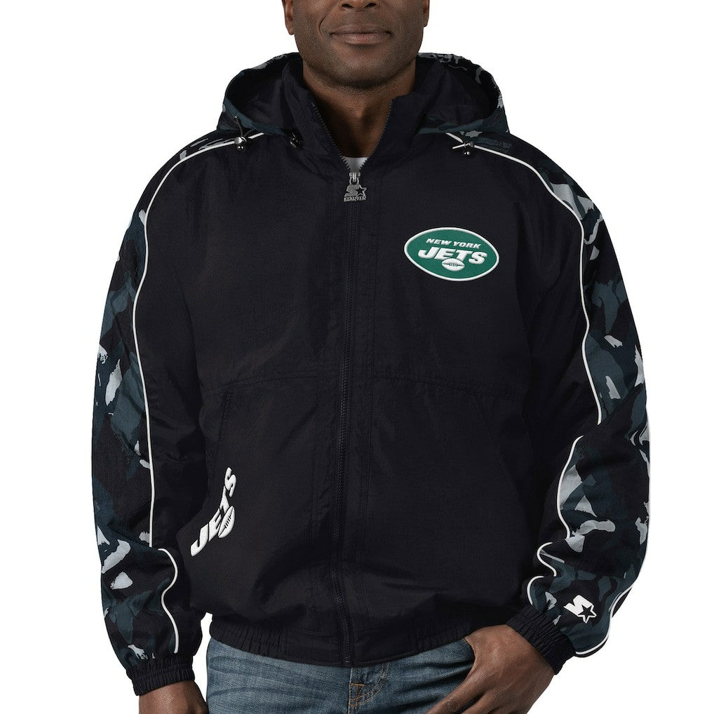 New York Jets Starter Thursday Night Gridiron Full-Zip Hoodie - Black Hoodies