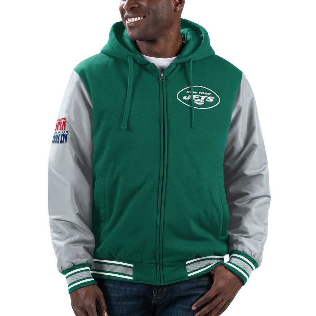 New York Jets G-III Sports by Carl Banks Player Option Full-Zip Hoodie - Green/Gray Hoodies