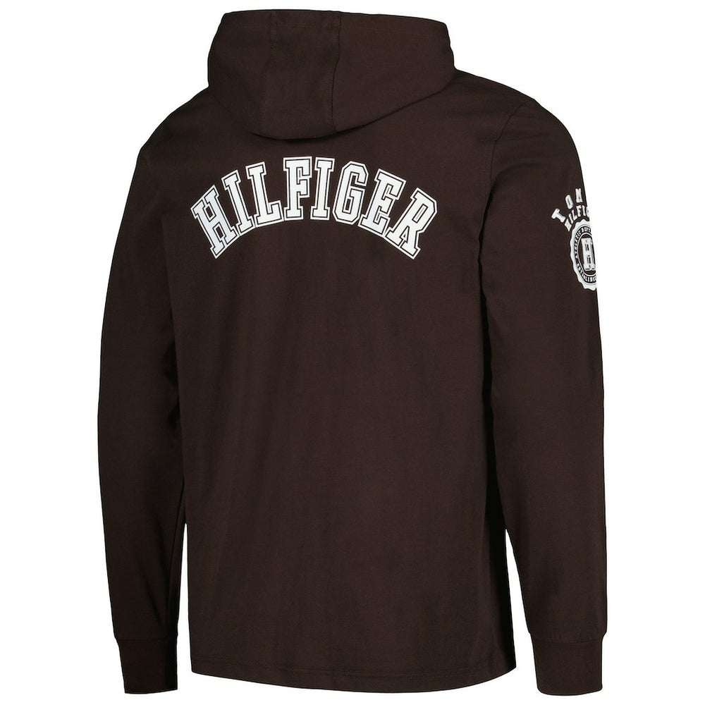 Cleveland Browns Tommy Hilfiger Morgan Long Sleeve Hoodie T-Shirt - Brown Hoodies