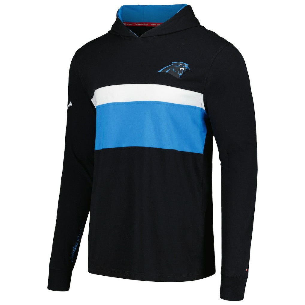 Carolina Panthers Tommy Hilfiger Morgan Long Sleeve Hoodie T-Shirt - Black Hoodies