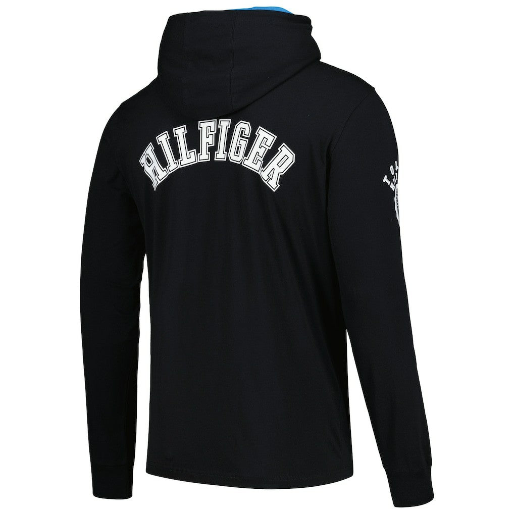 Carolina Panthers Tommy Hilfiger Morgan Long Sleeve Hoodie T-Shirt - Black Hoodies