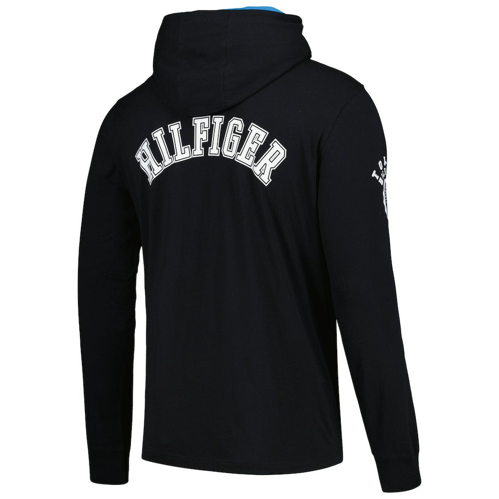 Carolina Panthers Tommy Hilfiger Morgan Long Sleeve Hoodie T-Shirt - Black Hoodies