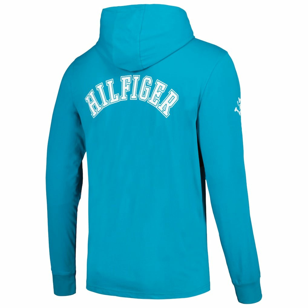 Miami Dolphins Tommy Hilfiger Morgan Long Sleeve Hoodie T-Shirt - Aqua Hoodies