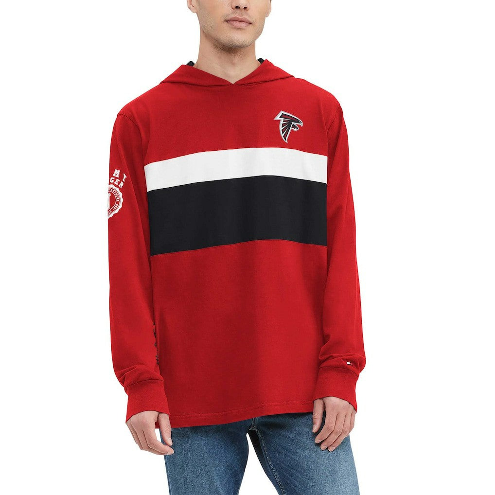 Atlanta Falcons Tommy Hilfiger Morgan Long Sleeve Hoodie T-Shirt - Red Hoodies