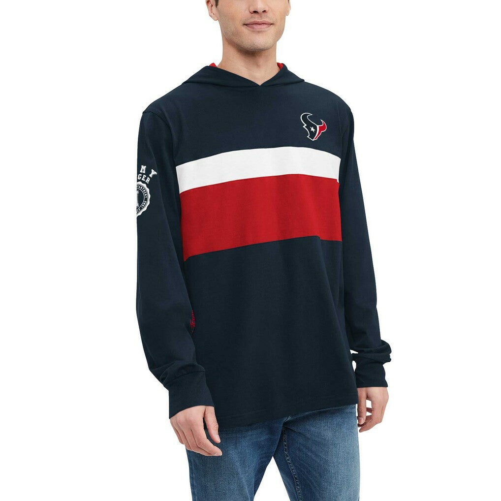 Houston Texans Tommy Hilfiger Morgan Long Sleeve Hoodie T-Shirt - Navy Hoodies