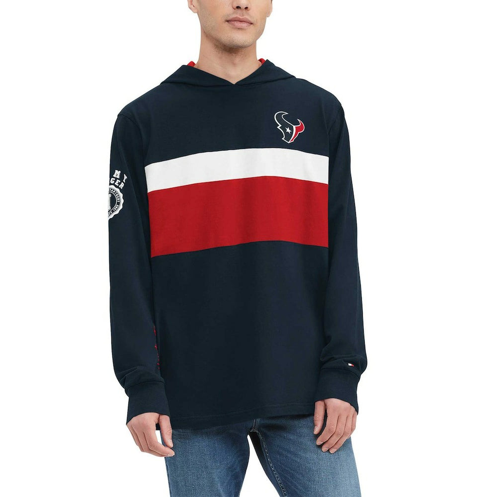 Houston Texans Tommy Hilfiger Morgan Long Sleeve Hoodie T-Shirt - Navy Hoodies