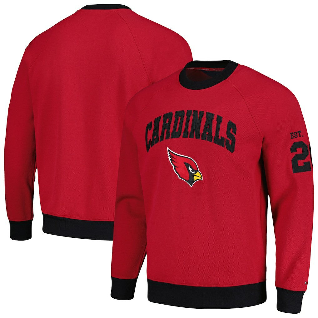 Arizona Cardinals Tommy Hilfiger Reese Raglan Tri-Blend Pullover Sweatshirt - Cardinal Pullover