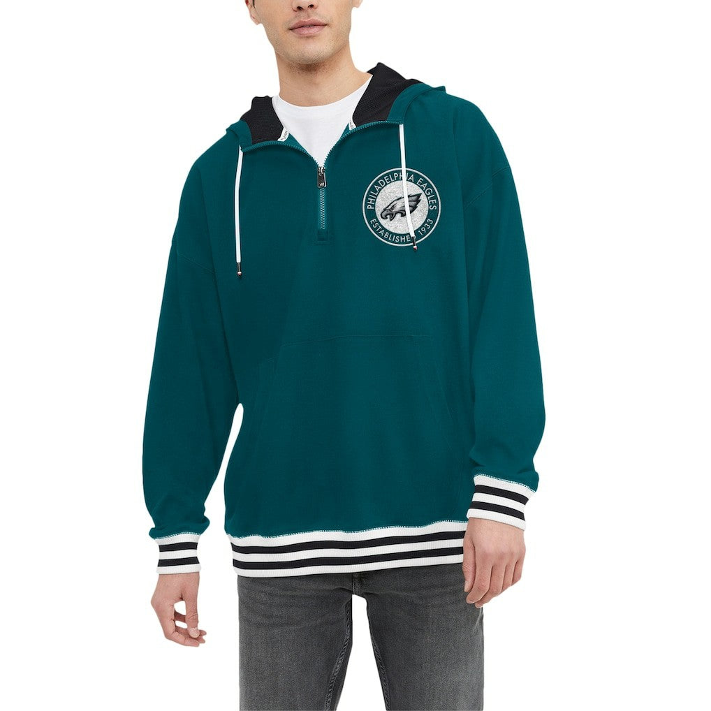 Philadelphia Eagles Tommy Hilfiger Midnight Aaron Quarter-Zip Hoodie - Green Hoodies