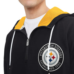 Pittsburgh Steelers Tommy Hilfiger Aaron Quarter-Zip Hoodie - Black Hoodies