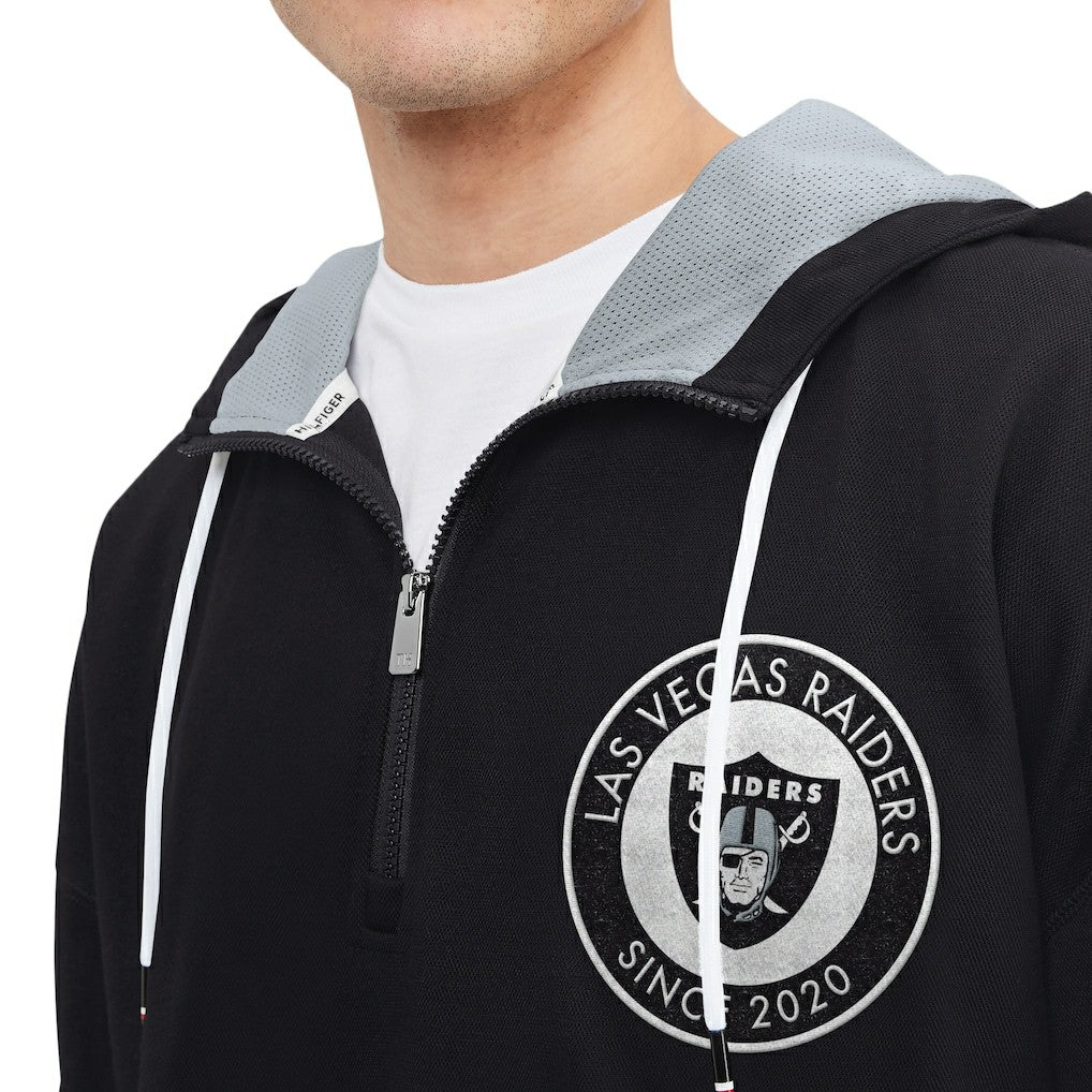 Las Vegas Raiders Tommy Hilfiger Aaron Quarter-Zip Hoodie - Black Hoodies