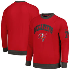 Tampa Bay Buccaneers Tommy Hilfiger Reese Raglan Tri-Blend Pullover Sweatshirt - Red Pullover