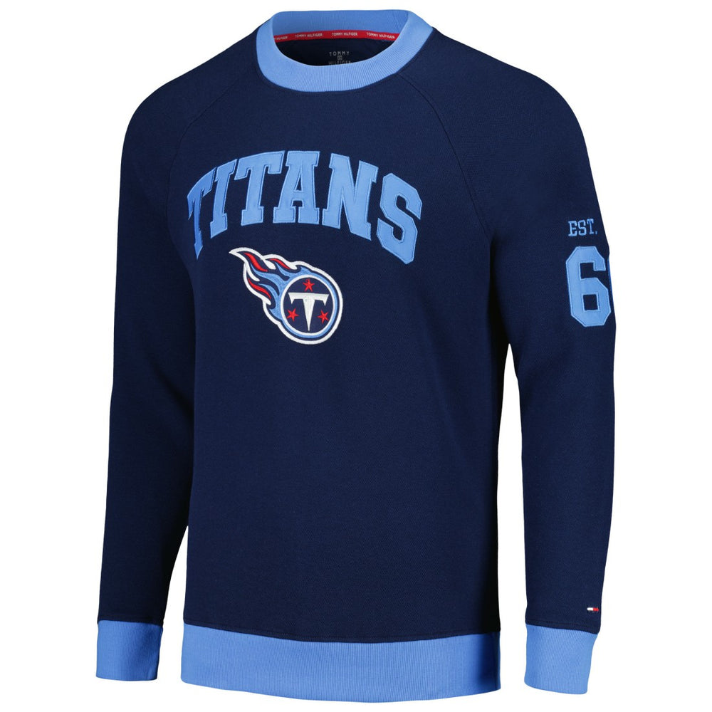 Tennessee Titans Tommy Hilfiger Reese Raglan Tri-Blend Pullover Sweatshirt - Navy Pullover