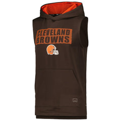 Cleveland Browns MSX by Michael Strahan Marathon Sleeveless Pullover Hoodie - Brown Hoodies