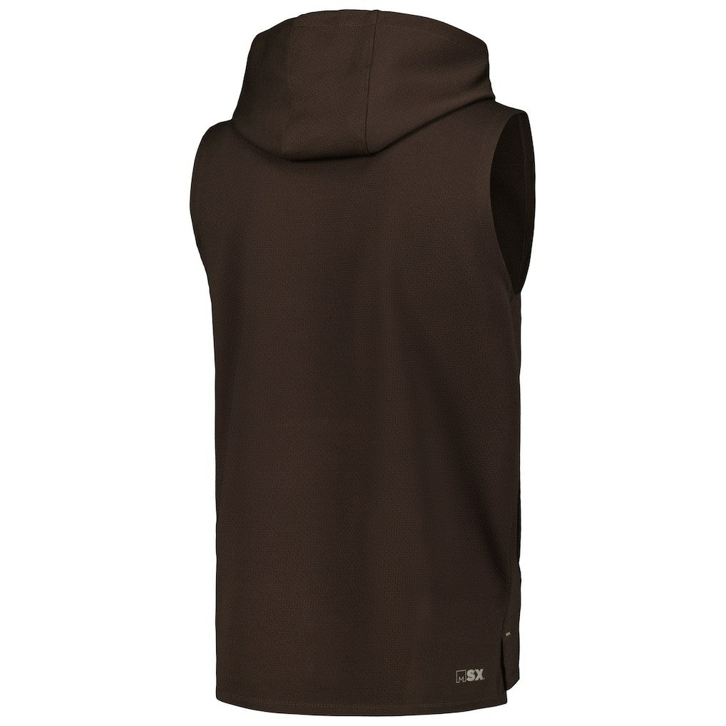 Cleveland Browns MSX by Michael Strahan Marathon Sleeveless Pullover Hoodie - Brown Hoodies