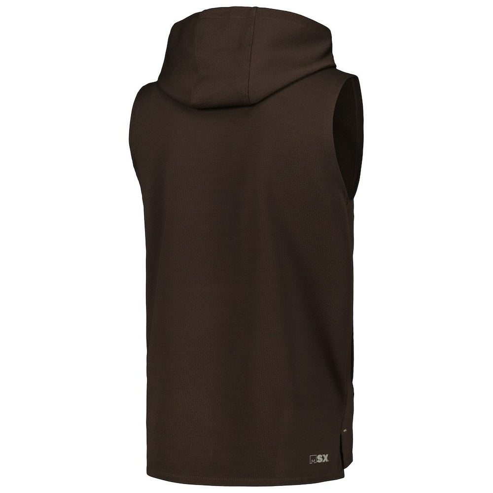 Cleveland Browns MSX by Michael Strahan Marathon Sleeveless Pullover Hoodie - Brown Hoodies