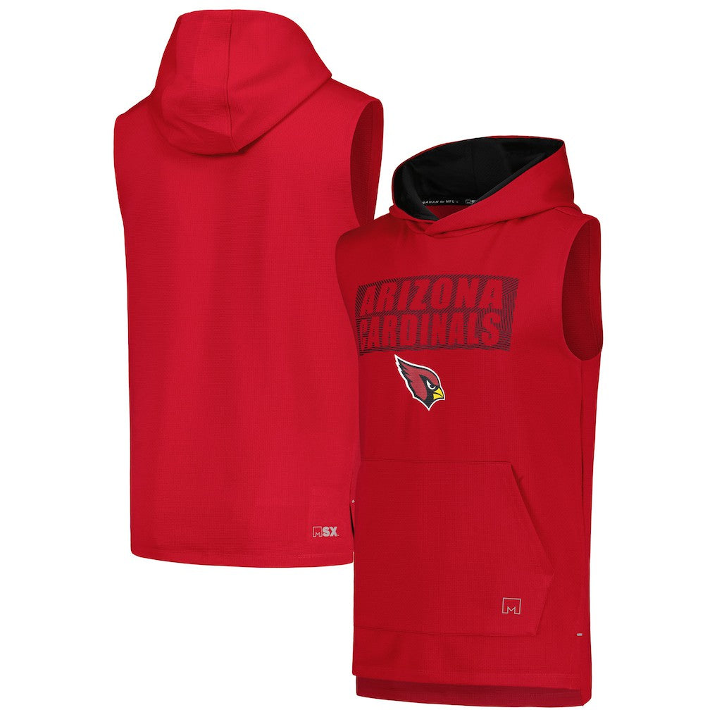 Arizona Cardinals MSX by Michael Strahan Marathon Sleeveless Pullover Hoodie - Cardinal Hoodies