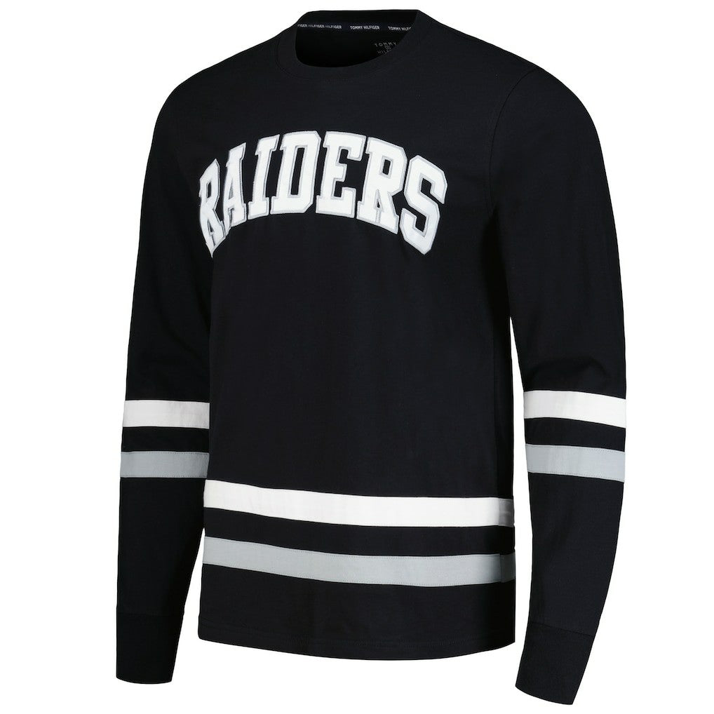 Las Vegas Raiders Tommy Hilfiger Nolan Long Sleeve T-Shirt - Black/Silver T-shirts