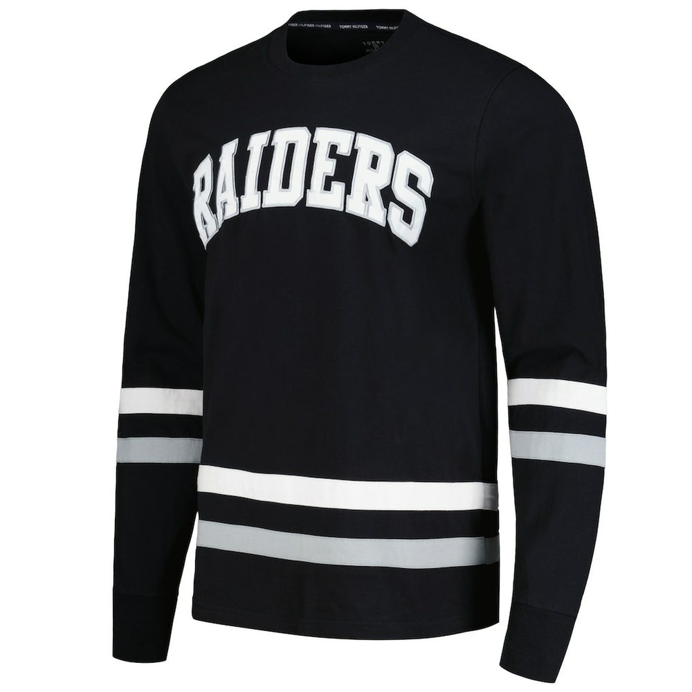 Las Vegas Raiders Tommy Hilfiger Nolan Long Sleeve T-Shirt - Black/Silver T-shirts