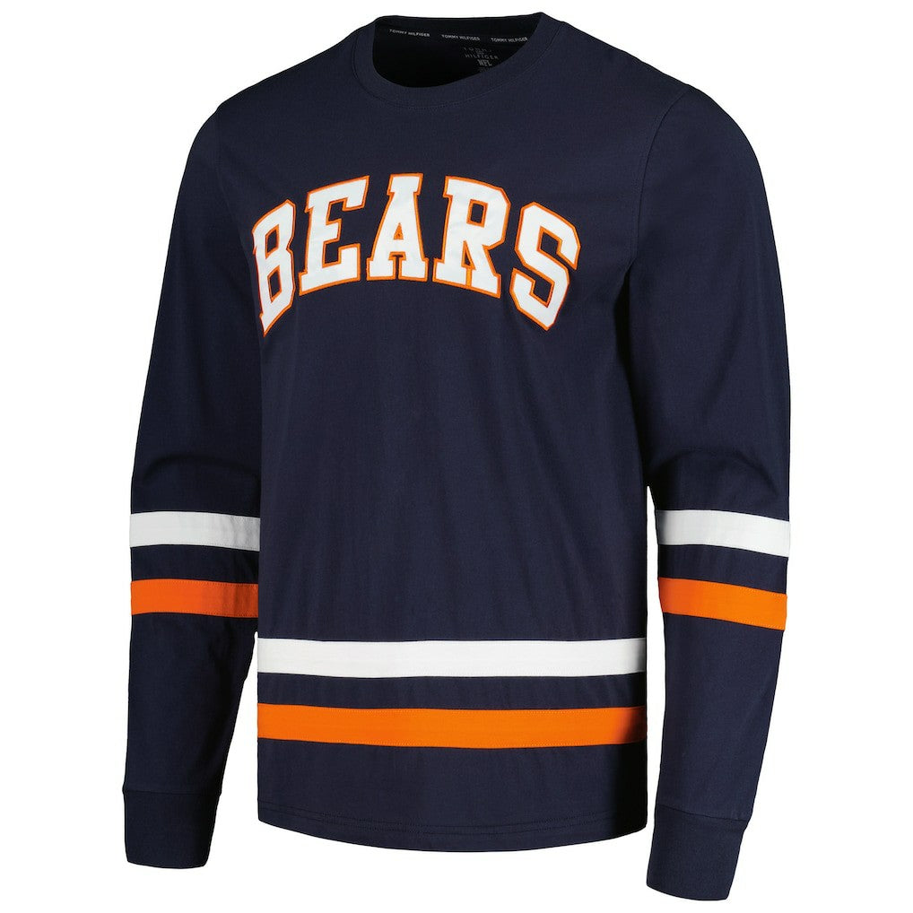 Chicago Bears Tommy Hilfiger Nolan Long Sleeve T-Shirt - Navy/Orange T-shirts