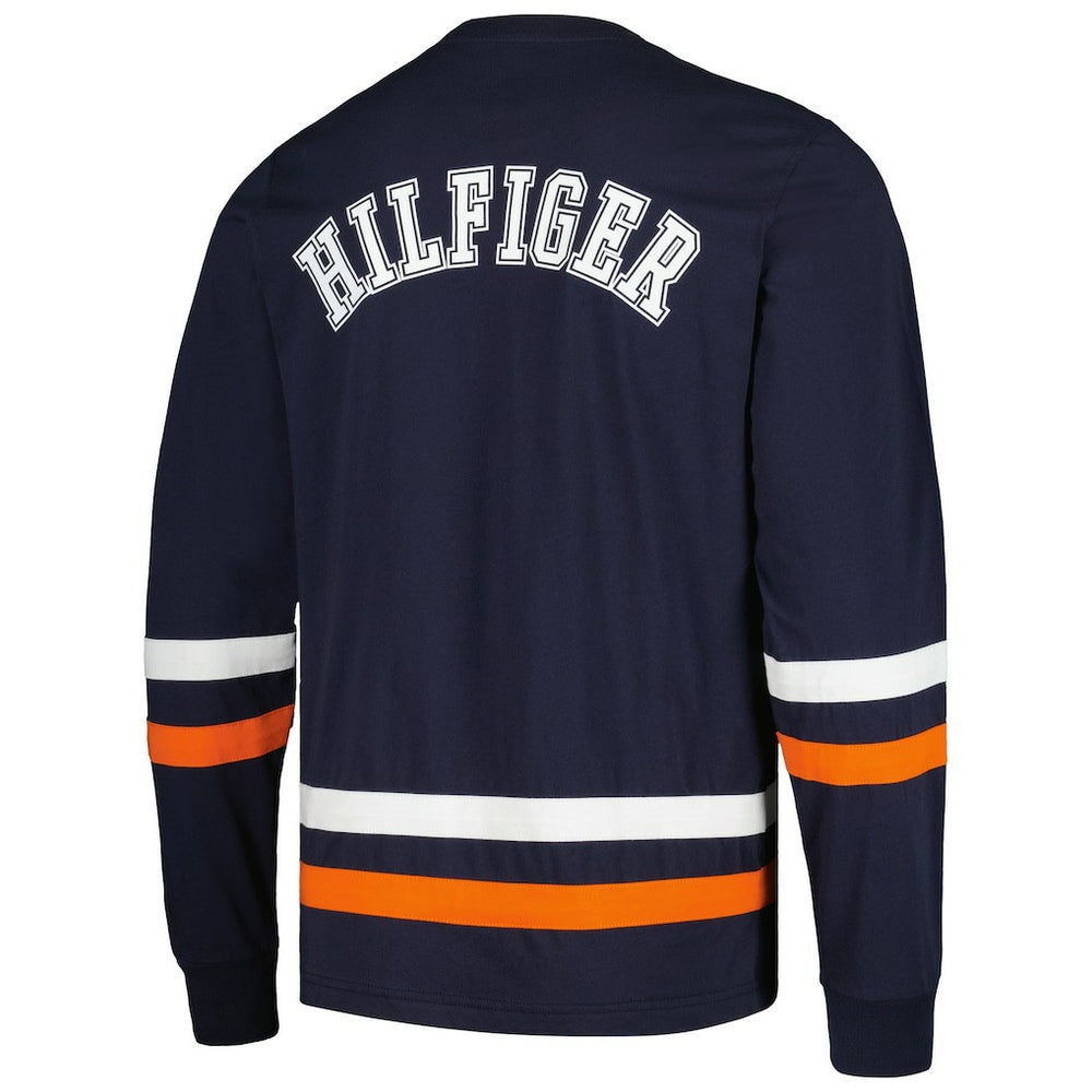 Chicago Bears Tommy Hilfiger Nolan Long Sleeve T-Shirt - Navy/Orange T-shirts