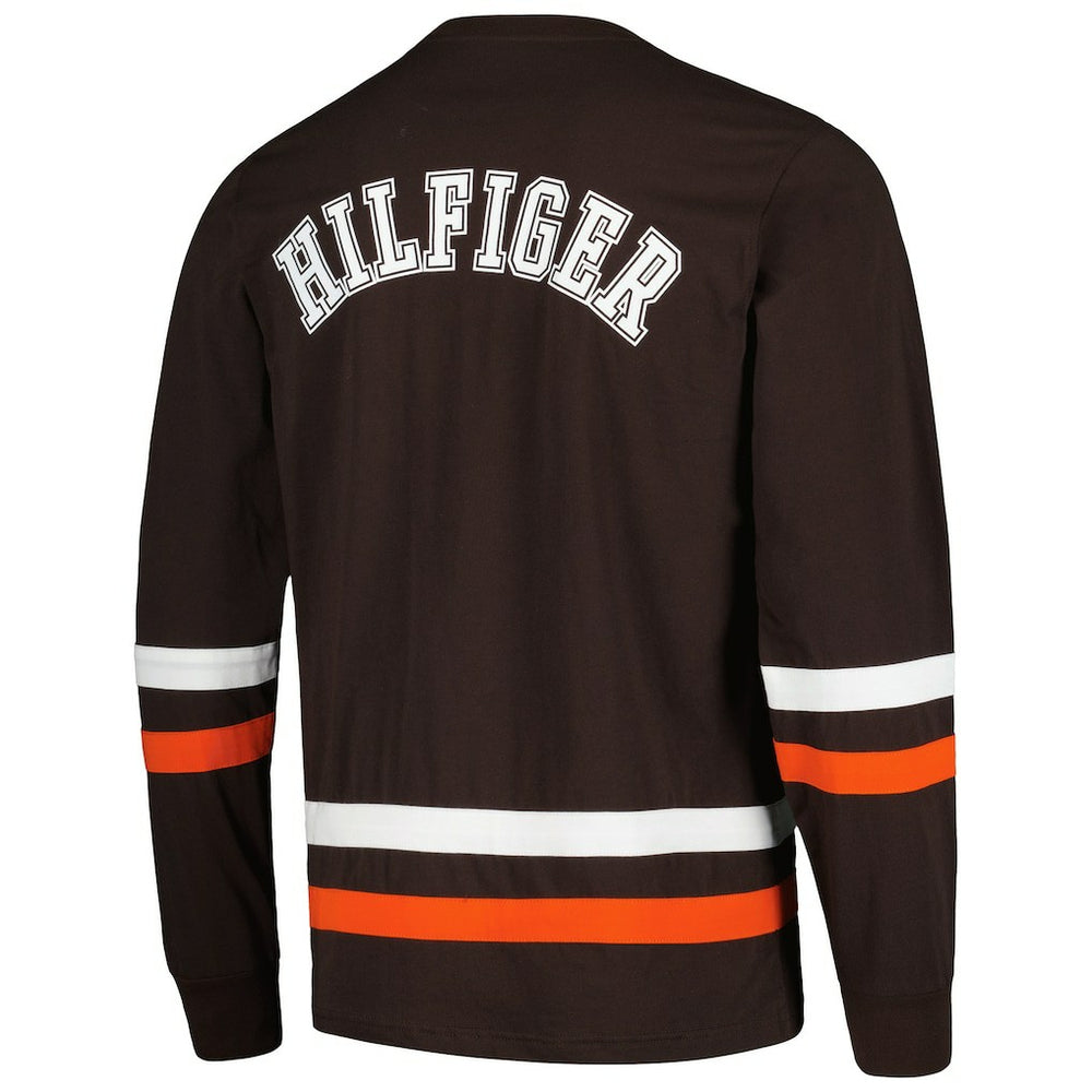 Cleveland Browns Tommy Hilfiger Nolan Long Sleeve T-Shirt - Brown/Orange T-shirts