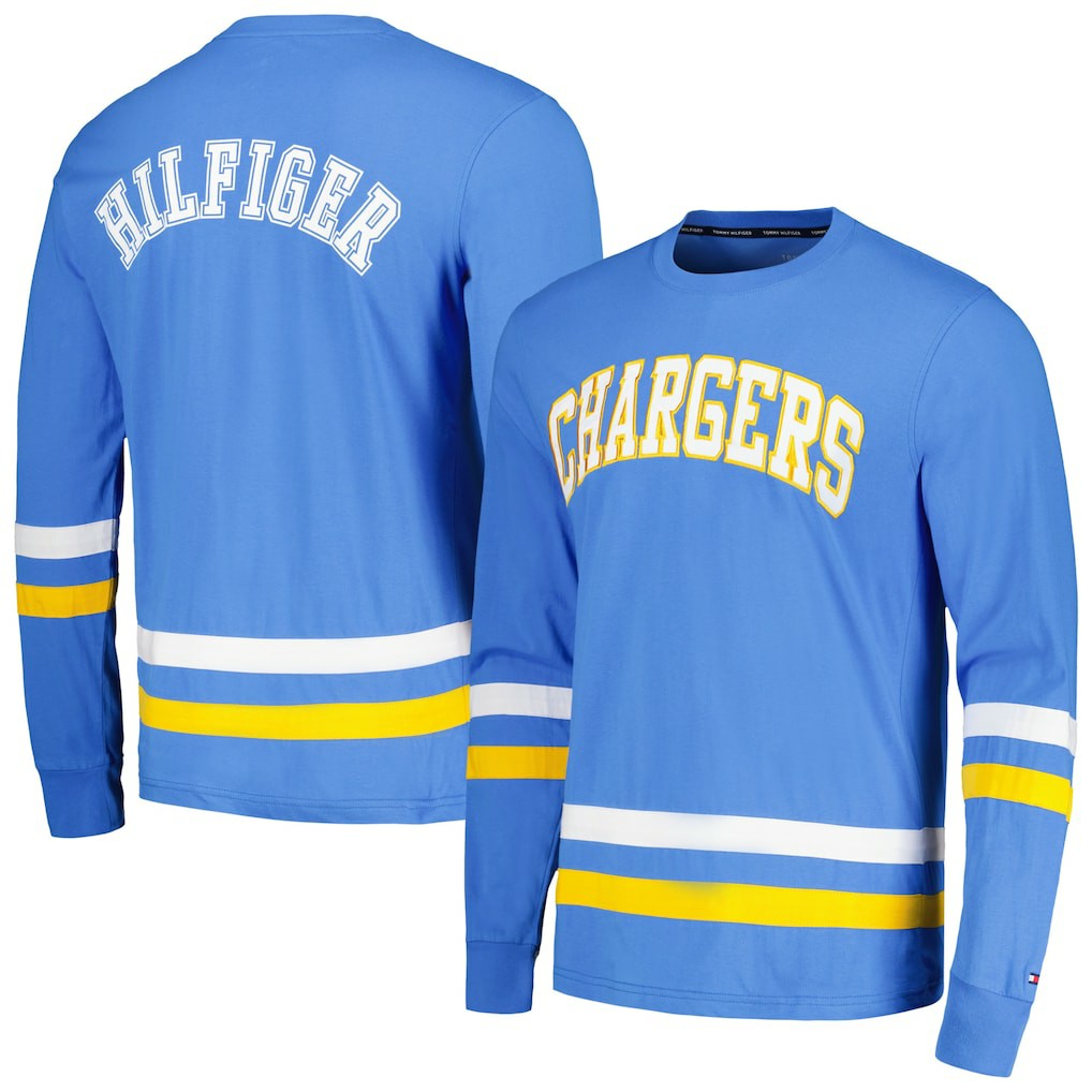 Los Angeles Chargers Tommy Hilfiger Nolan Long Sleeve T-Shirt - Powder Blue/Gold T-shirts