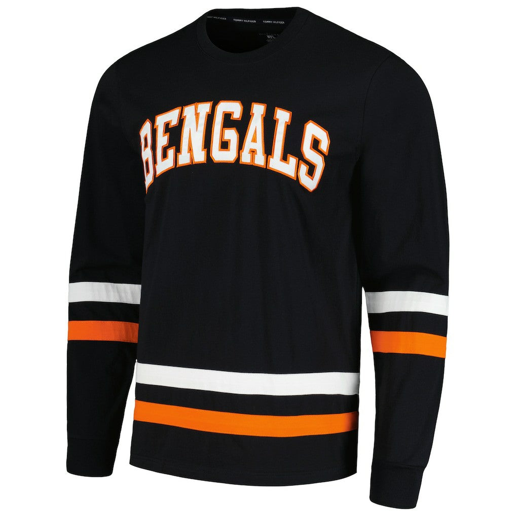 Cincinnati Bengals Tommy Hilfiger Nolan Long Sleeve T-Shirt - Black/Orange T-shirts