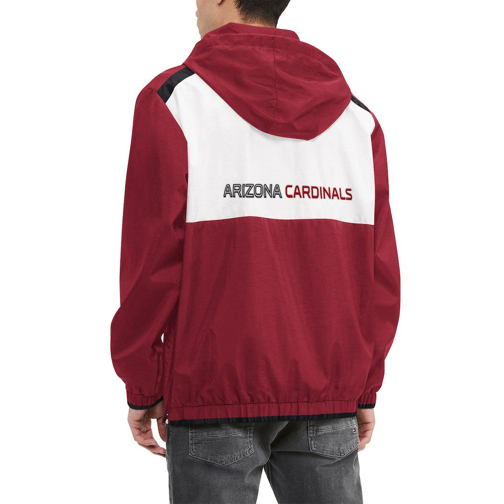Arizona Cardinals Tommy Hilfiger Carter Half-Zip Hooded Top - Cardinal/White Tops