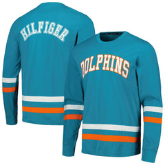 Miami Dolphins Tommy Hilfiger Nolan Long Sleeve T-Shirt - Aqua/Orange T-shirts