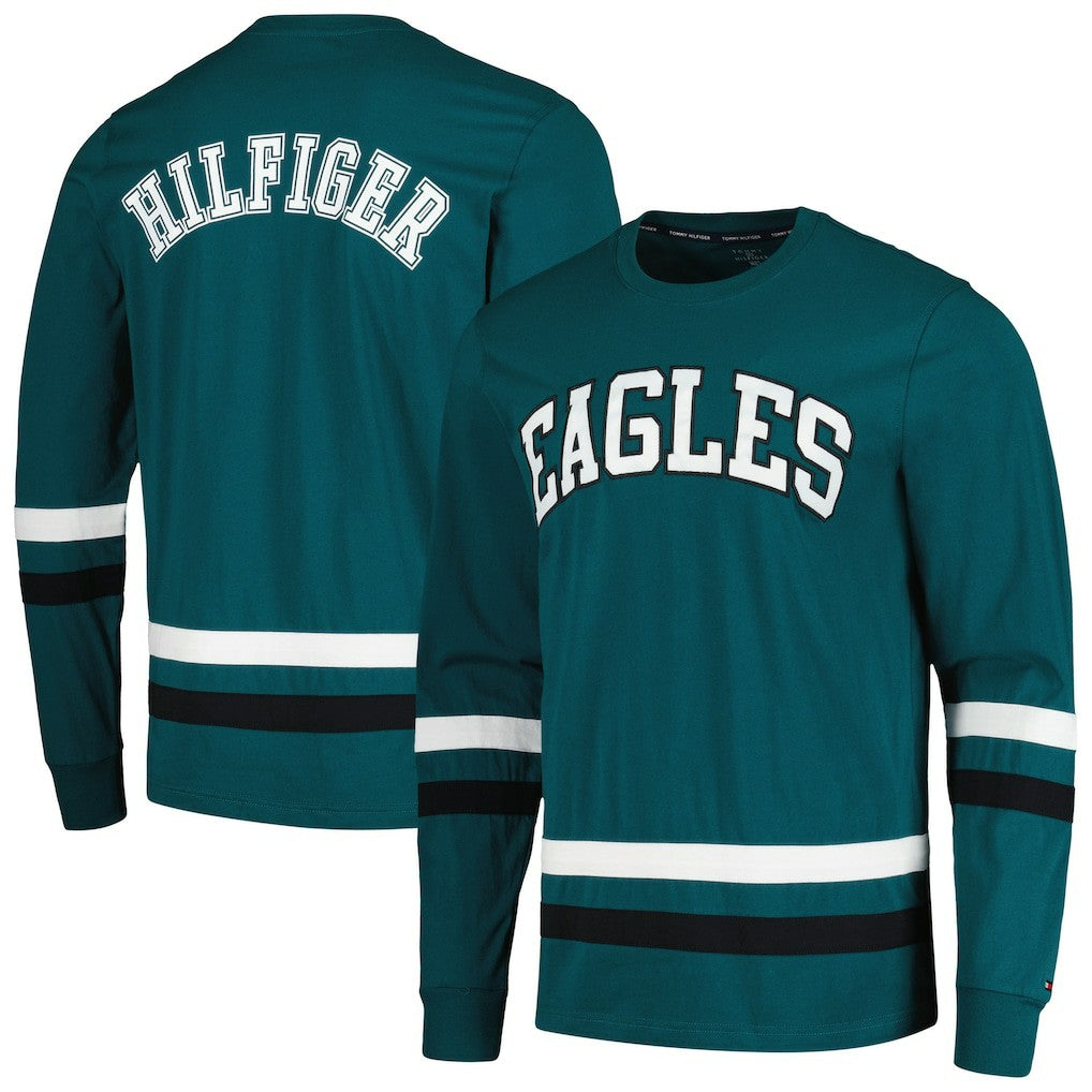 Philadelphia Eagles Tommy Hilfiger Nolan Long Sleeve T-Shirt - Midnight Green/Black T-shirts