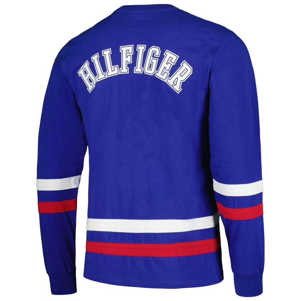 New York Giants Tommy Hilfiger Nolan Long Sleeve T-Shirt - Royal/Red T-shirts