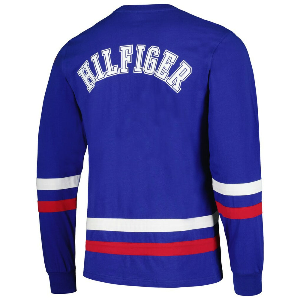 New York Giants Tommy Hilfiger Nolan Long Sleeve T-Shirt - Royal/Red T-shirts