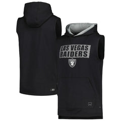 Las Vegas Raiders MSX by Michael Strahan Marathon Sleeveless Pullover Hoodie - Black Hoodies