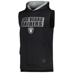 Las Vegas Raiders MSX by Michael Strahan Marathon Sleeveless Pullover Hoodie - Black Hoodies