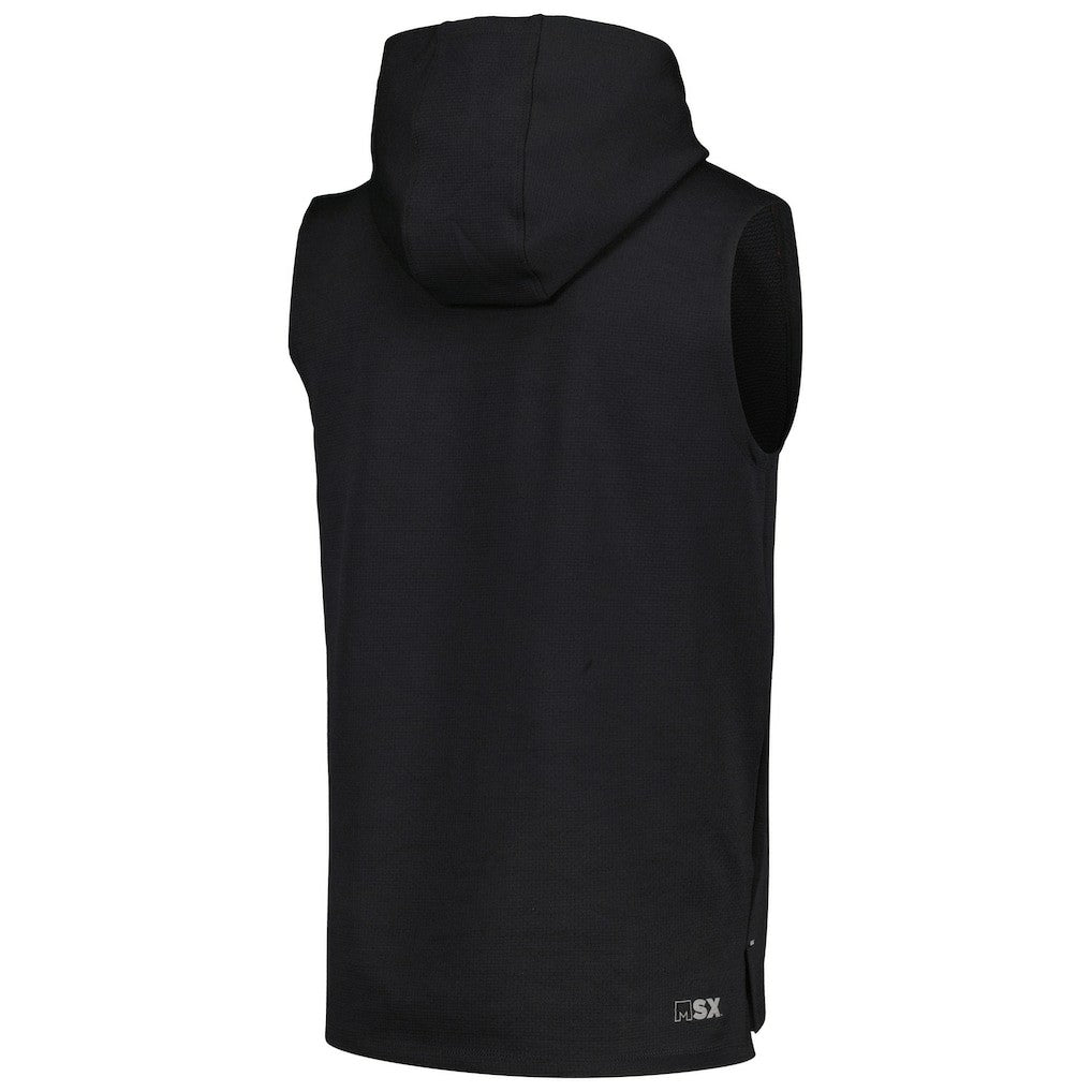 Las Vegas Raiders MSX by Michael Strahan Marathon Sleeveless Pullover Hoodie - Black Hoodies