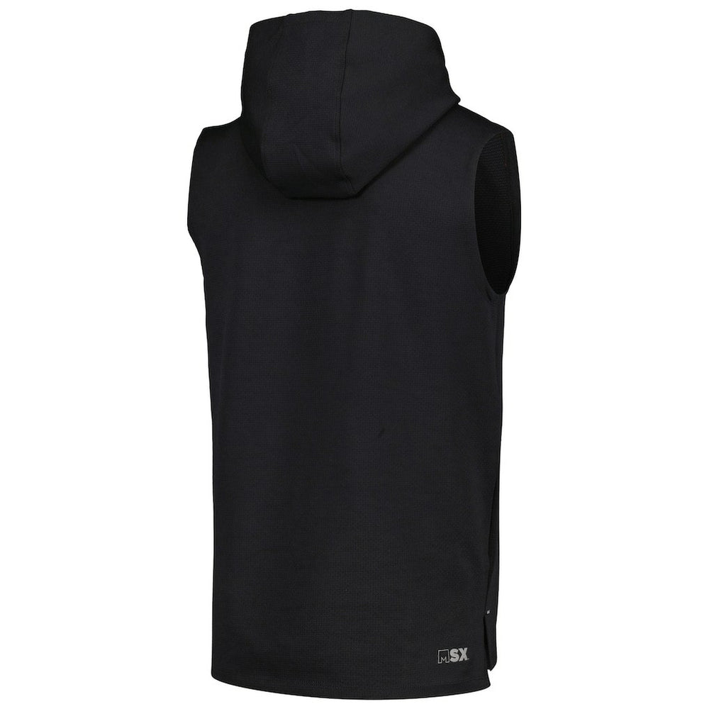 Las Vegas Raiders MSX by Michael Strahan Marathon Sleeveless Pullover Hoodie - Black Hoodies