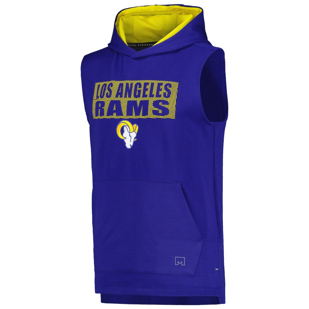 Los Angeles Rams MSX by Michael Strahan Marathon Sleeveless Pullover Hoodie - Royal Hoodies