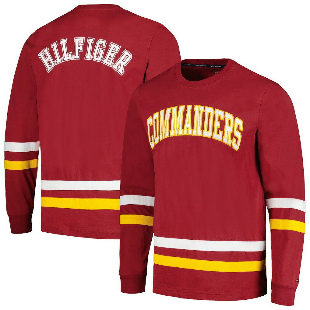 Washington Commanders Tommy Hilfiger Nolan Long Sleeve T-Shirt - Burgundy/Gold T-shirts