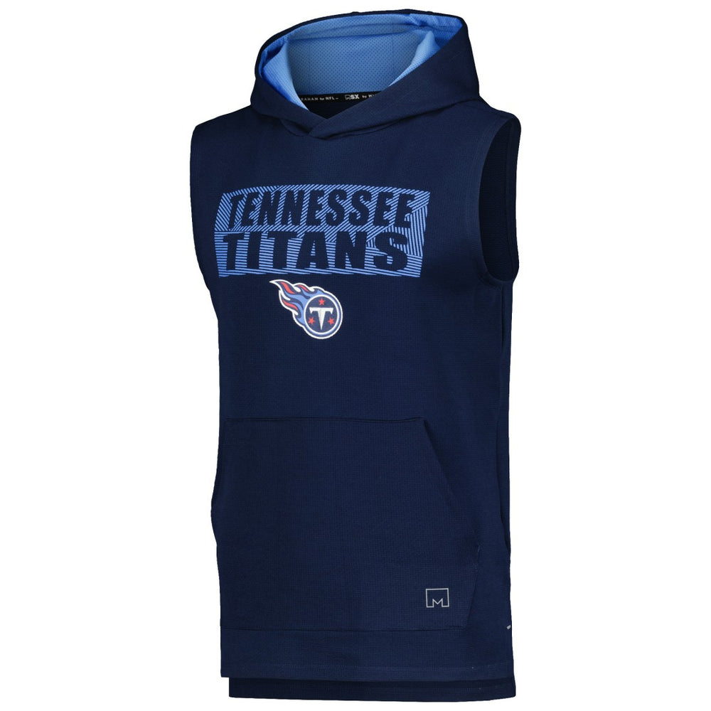 Tennessee Titans MSX by Michael Strahan Marathon Sleeveless Pullover Hoodie - Navy Hoodies